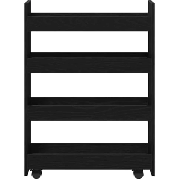vidaXL Schmaler Aufbewahrungswagen Schwarz Eichen-Optik 869251 – Bild 8