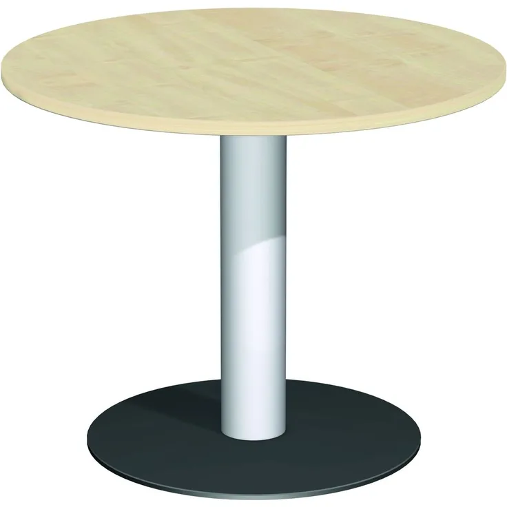 Konferenztisch Tellerfuß, Kreisform, Ø 90cm, Ahorn