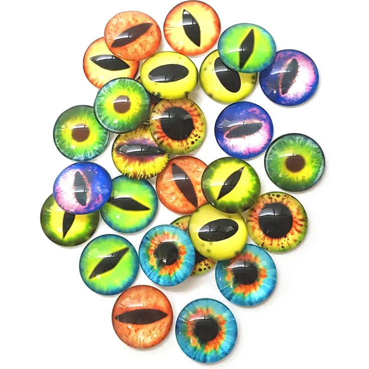 EDUPLAY 370142 Bunte Drachenaugen, Ø 2,5 x 0,5 cm ca. 10 verschiedene Designs, mehrfarbig, 30-teilig (1 Set)