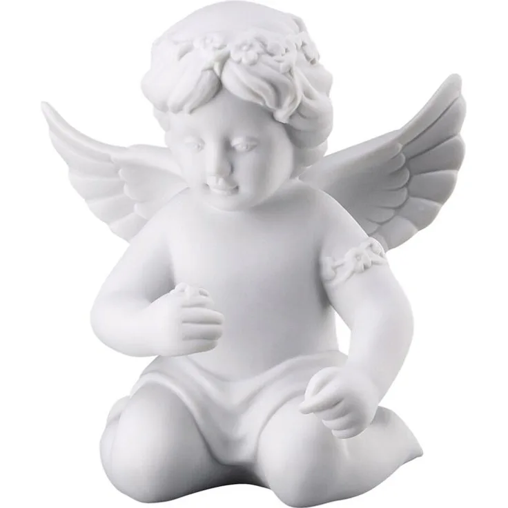 Rosenthal Selection Engel mit Blumenkranz Mittel Weiss Matt