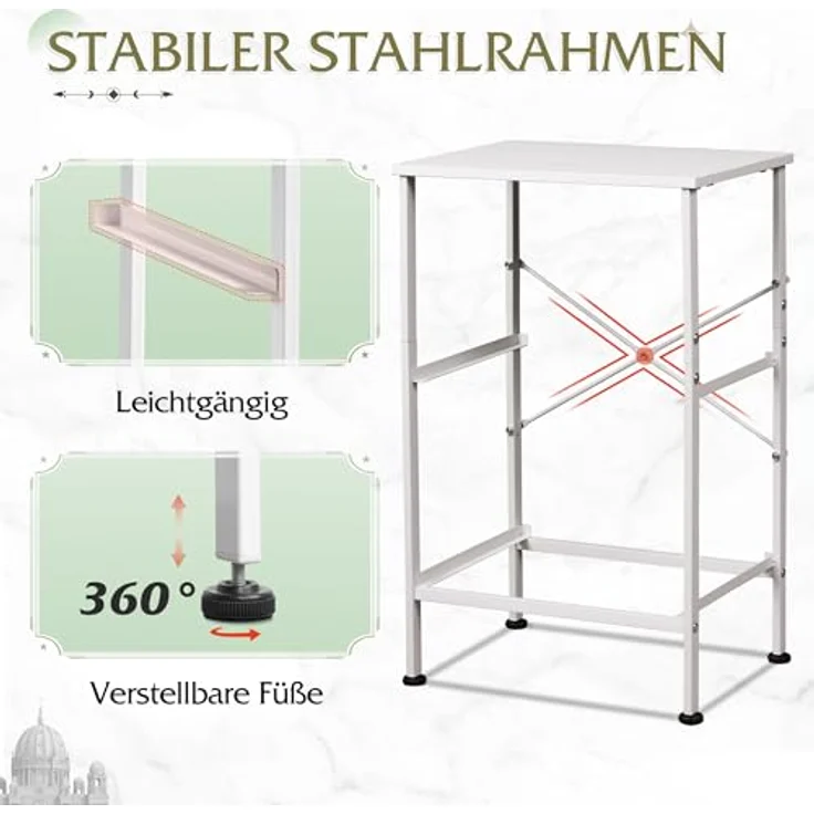 WLIVE Kommode, 2 kommode mit schubladen,Stoffschubladen mit Auszügen,für Schlafzimmer, Flur,Wohnzimmer, Kinderzimmer, mit stabilem Stahlrahmen und Holzpaneelen, weiß – Bild 5