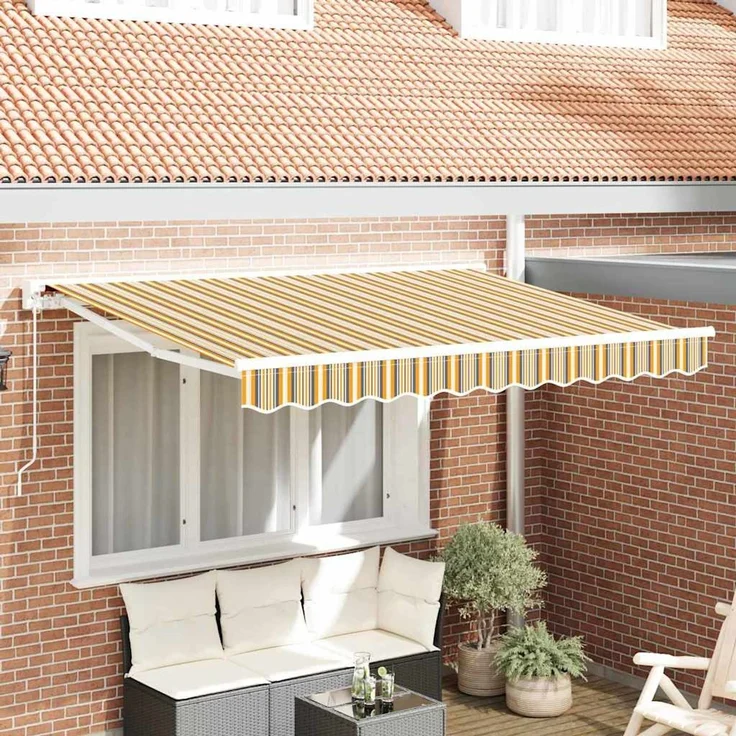 vidaXL Markisenrahmen Gelb und Grau 350 x 200 cm 3329703 – Bild 1