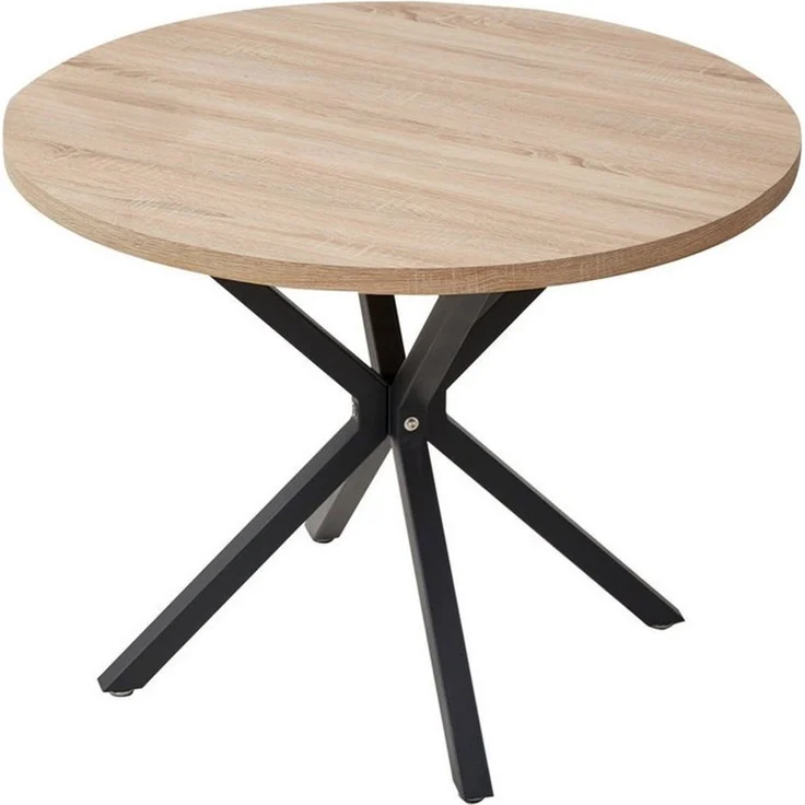 GrandCA HOME Esstisch Runder Esstisch, Küchentisch im Skandinavischen Stil (1-St), aus MDF, mit Metallbeine, 100x76.5 cm – Bild 5