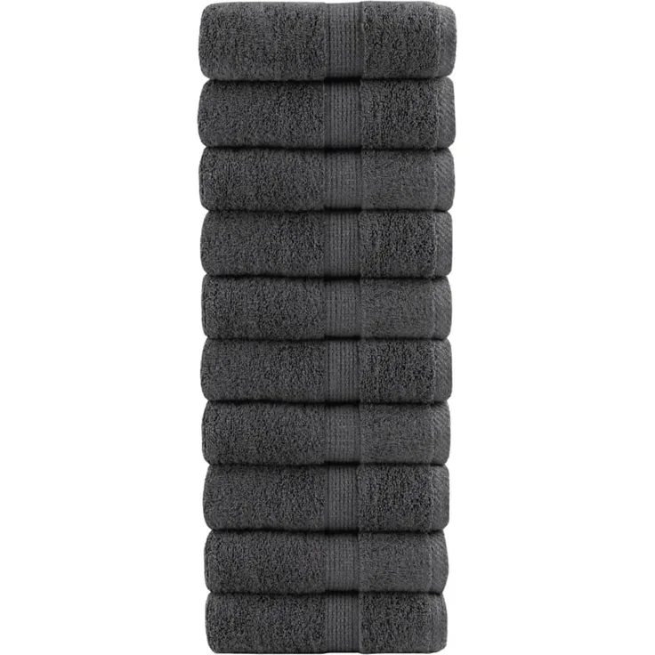 vidaXL Premium Gästetücher SOLUND 10 Stk. Anthrazit 30x50 cm 600 g/m² 137154