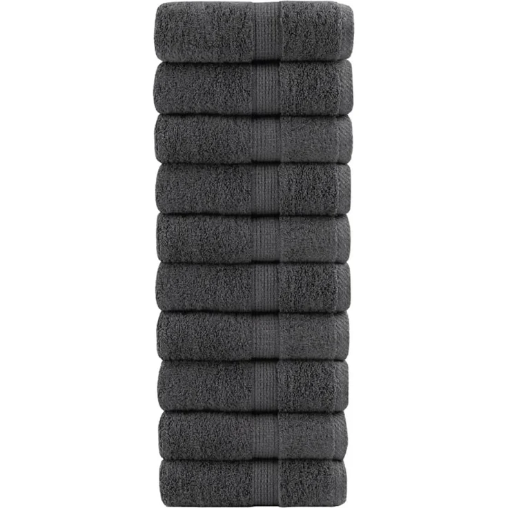 vidaXL Premium Gästetücher SOLUND 10 Stk. Anthrazit 30x50 cm 600 g/m² 137154 – Bild 1
