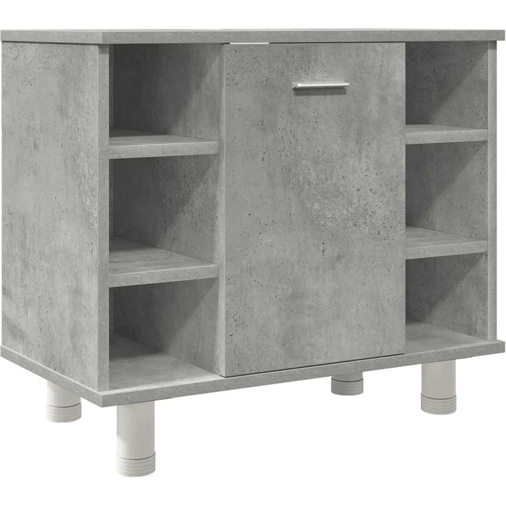 vidaXL 4-tlg. Badmöbel-Set Betongrau Holzwerkstoff 3324850 – Bild 7
