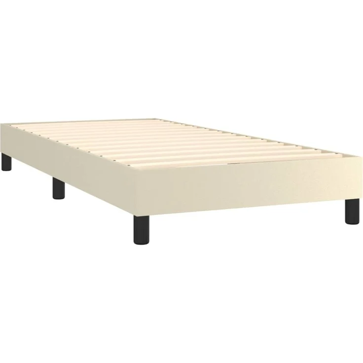 vidaXL Boxspringbett mit Matratze Creme 90x190 cm Kunstleder 3141097 – Bild 4