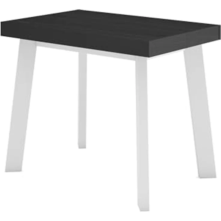 Skraut Home | Ausziehbarertisch | Multifunktionaler ausziehbarer | 140 | Für 6 Gäste | Hölzerne Beine | Moderner Stil | Weiß und Schwarz – Bild 6