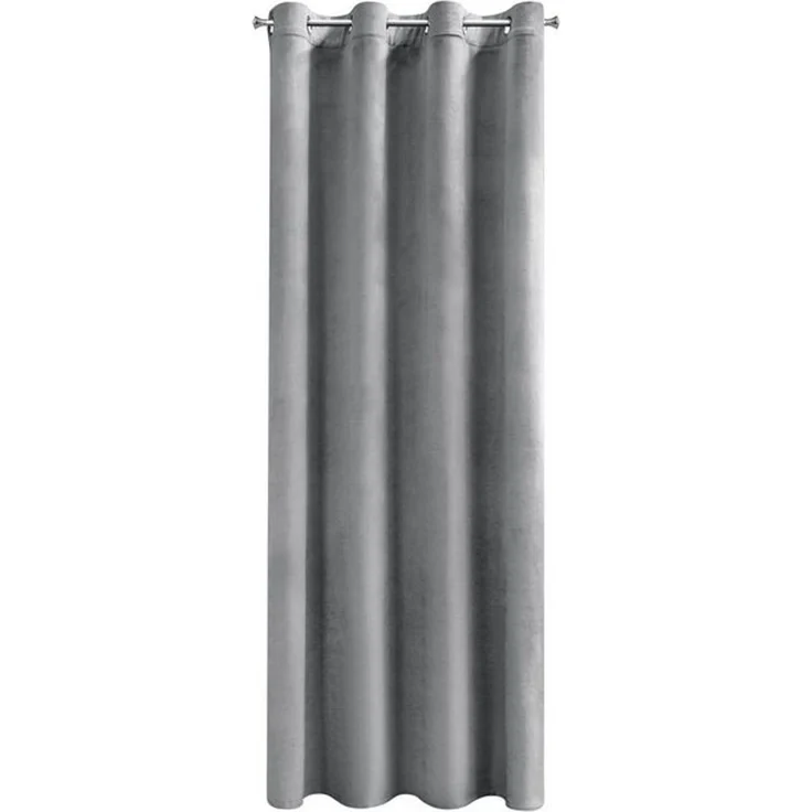 Design91 Samtvorhang, Ösen, Polyester silber, 140x250 cm – Bild 4