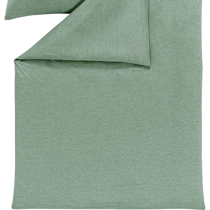 Estella Bettwäsche Takoma 6873 520 Mint Mako Interlock Jersey 200 x 200 + 2x 80 x 80 cm – Bild 3