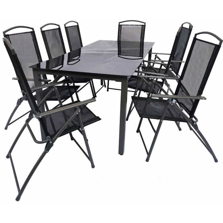 VCM Gartenmöbel-Set 189S 918162 Schwarz H. 105 x B. 189 x T. 90 cm – Bild 1