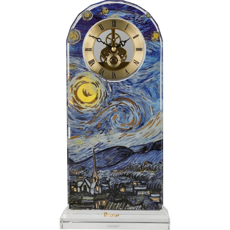 Goebel / Van Gogh `Sternennacht`,Tischuhr,v.Gogh - Sternennacht,15,0cm x 6,0cm x 32,0cm / Glas / 15,0cm x 6,0cm x 32,0cm – Bild 1