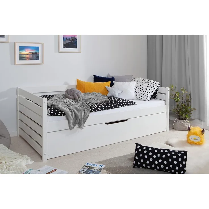 Funktionsbett "Naomi" 100x200 Kiefer massiv inkl. Schubkästen nach Wahl
