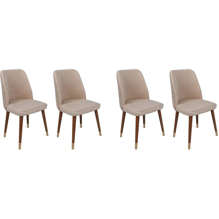 Skye Decor 'Hugo-387 V4' Stuhlset (4-teilig), Creme / Gold, 50 x 90 x 49 cm