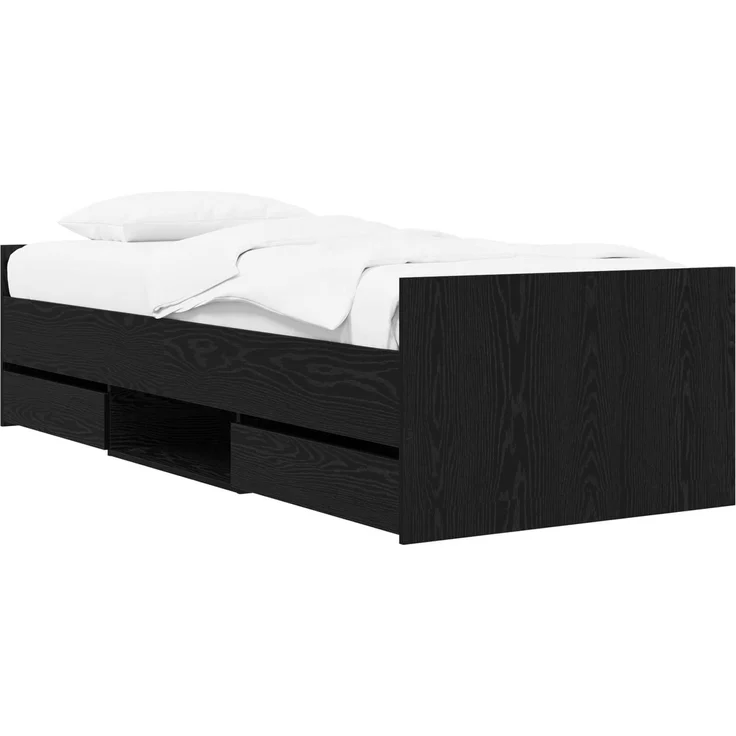 vidaXL Bettrahmen mit Schubladen Schwarze Eiche Holzwerkstoff 3429515 – Bild 2