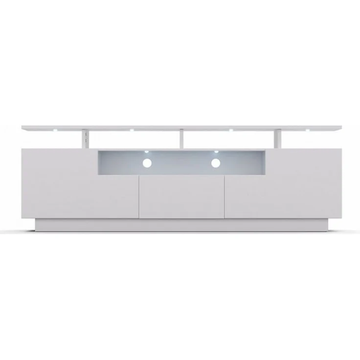 blumfeldt Lowboard Perth Lowboard Fernsehschrank 150 x 35 x 50 cm, LED (Set, Set), Fernsehschrank weiß TV-Schrank 3 Schubladen 150 x 35 x 50 cm (BxHxT) – Bild 4