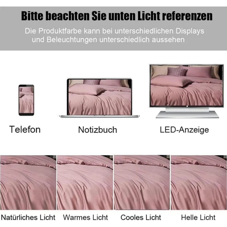 Kissenbezug Seitenschläferkissen Mikrofaser 40x145 cm 2 Stück Rosa – Bild 7