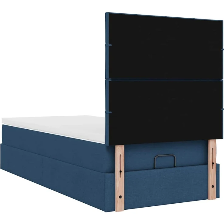 vidaXL Ottomane Bett mit Matratze & LEDs Blau 90x200 cm Stoff 3313981 – Bild 9
