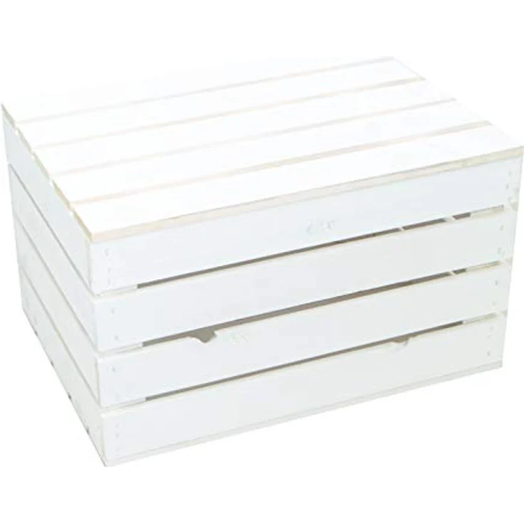 Kistenkolli Altes Land Allzweckkiste Holztruhe weiss mit Deckel 48 x 36 x 30cm (Spar-Set, 1er Set) – Bild 5
