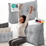 ELONEO Rückenkissen Lesekissen für Sofa und Bett, 1-tlg, mit praktischem Seitenfach, Lesekissen, mit waschbarem Bezug