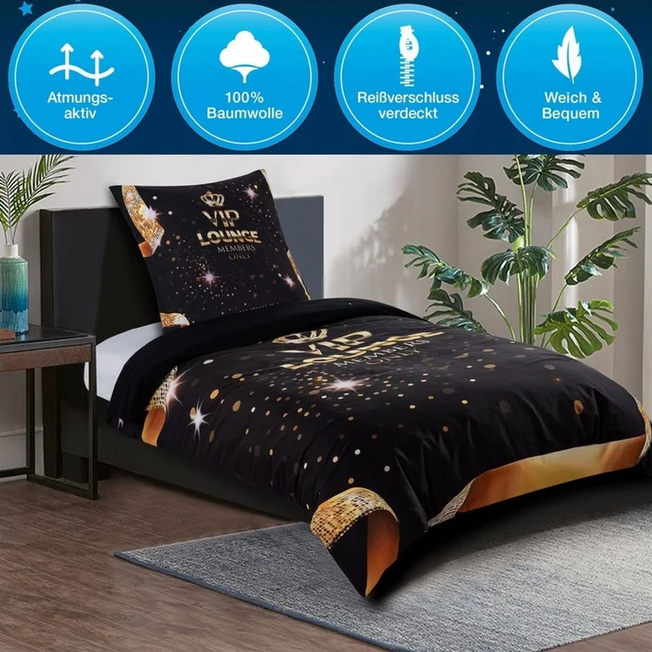Sanilo Bettwäsche VIP Lounge 135x200 cm, Bettbezug und Kissenbezug, Baumwolle, 4 teilig – Bild 3