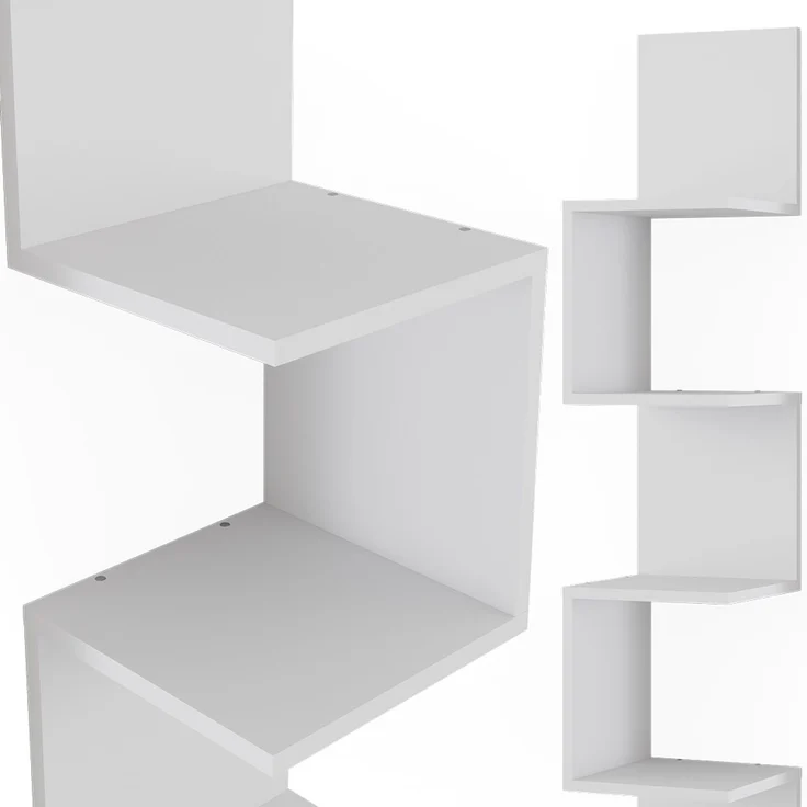 Eckregal Paolo Weiß 28 x 175.4 cm mit 5 Fächern Vicco – Bild 6