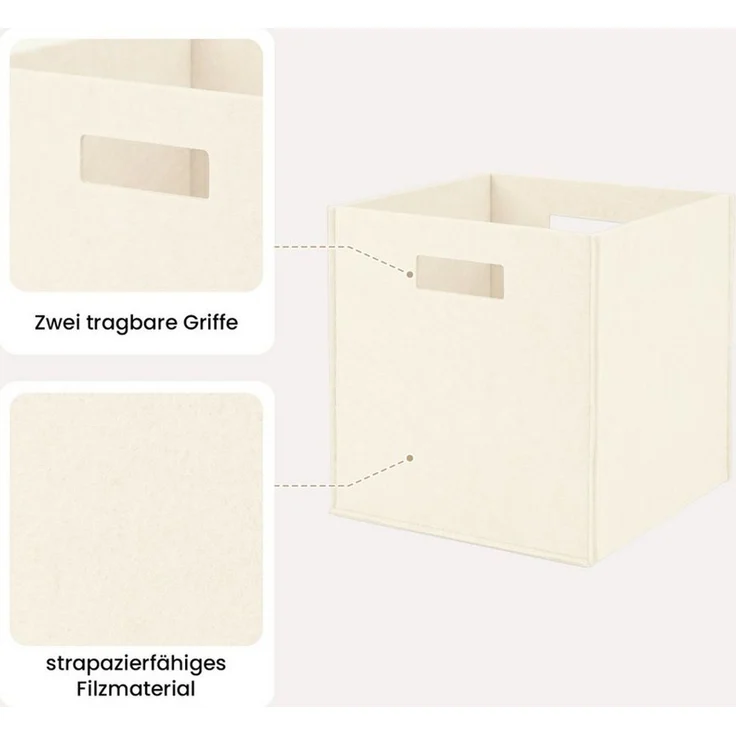 Youyijia Aufbewahrungsbox Filz-Aufbewahrungsbox 31x31x31 cm – Faltbare Regalbox, Organizer-Korb – Bild 4