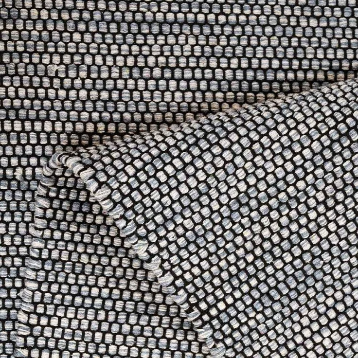TaraCarpet Wollteppich Handwebteppich Borkum 100% Baumwolle, rechteckig, Höhe: 5 mm, gewebt Baumwolle grau nachhaltig modern Wohnzimmer Küche 080x150 cm – Bild 3