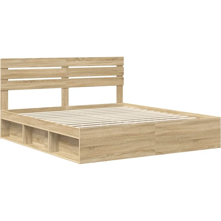 vidaXL Bettrahmen Sonoma 200 x 200 cm Massives Kiefernholz 3411377 – Bild 3