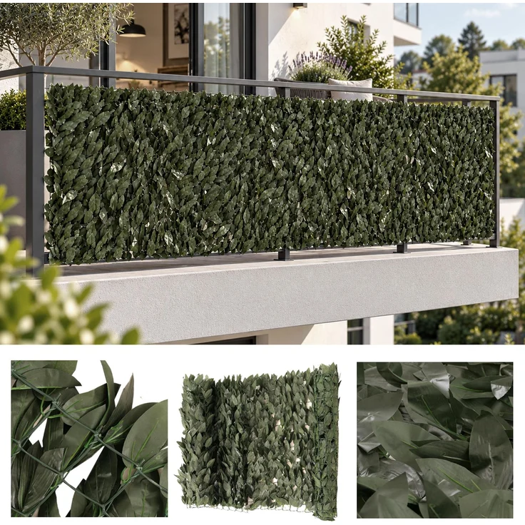Balkonsichtschutz HWC-O92, Sichtschutz Windschutz Verkleidung für Balkon Terrasse Zaun, 150x300cm Blatt – Bild 1