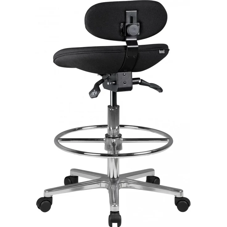 Arbeitshocker LOUISIANA höhenverstellbar Drehhocker Stoff schwarz – Bild 5