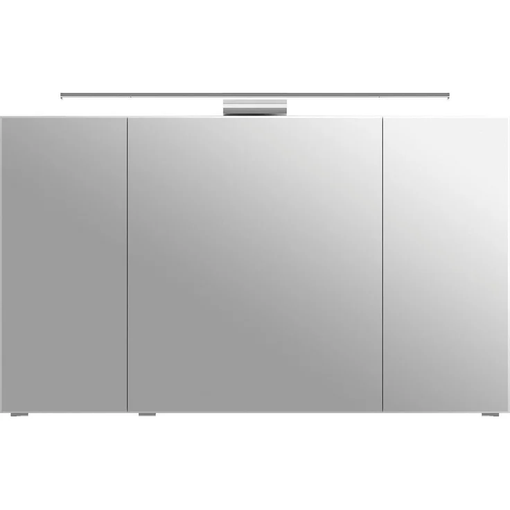 Saphir Spiegelschrank 6005 Sprint Badschrank, 3 Spiegeltüren, 6 Einlegeböden, 120 cm breit inkl. LED-Beleuchtung, Türdämpfer, Schalter-/Steckdosenkombination – Bild 1