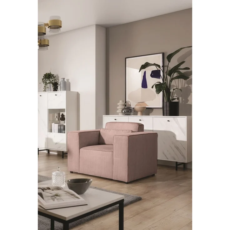 Sessel Designersessel WALDO in Stoff Poso Altrosa – Bild 1