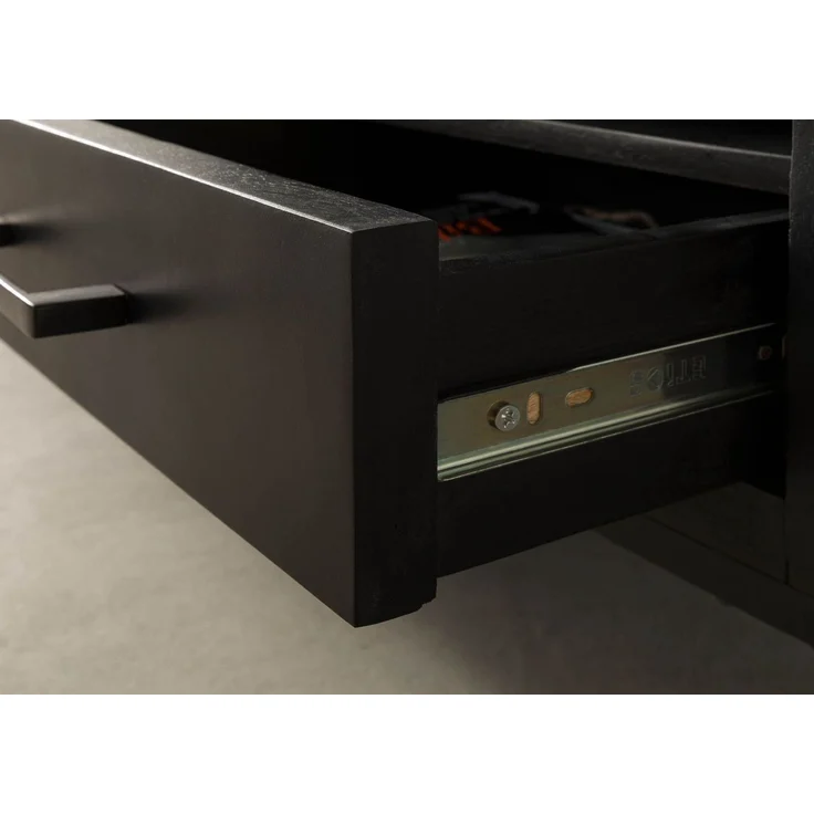 TV-Board Sheesham 178x45x50 schwarz lackiert SUN #106 – Bild 7