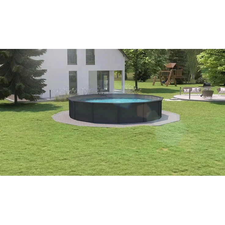 Steinbach Stahlwandpool Set Nuovo de Luxe II Ø 550 x 120 cm - grau – Bild 3