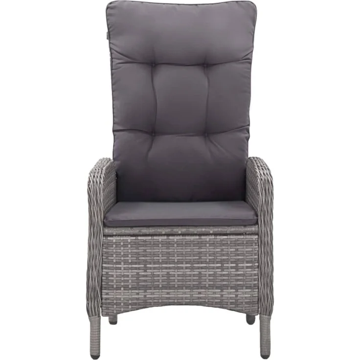 vidaXL 3-tlg. Garten-Essgruppe Poly Rattan und Glas Grau 3058522 – Bild 2