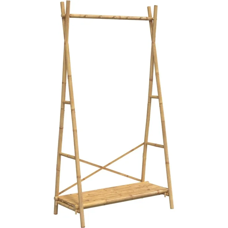 vidaXL Kleiderständer mit Ablage 102x50x190 cm Bambus 368033