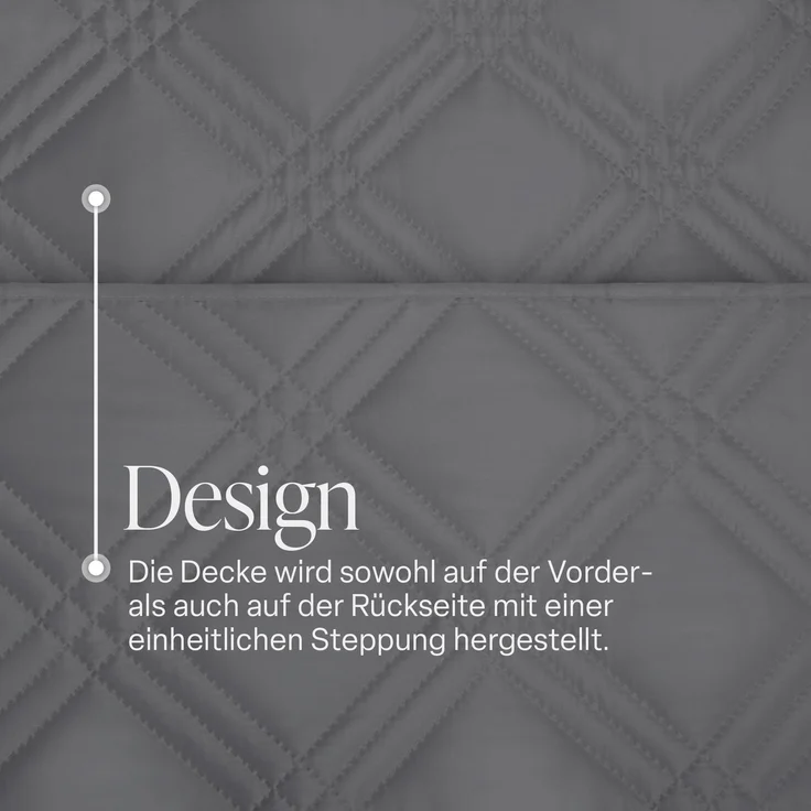 Tagesdecke "GRAU" 220x240 cm mit wattierter Zwischenlage, Bettüberwurf - leichte Überwurfdecke, Sommerdecke gesteppt - Steppdecke, Wendedecke – Bild 5
