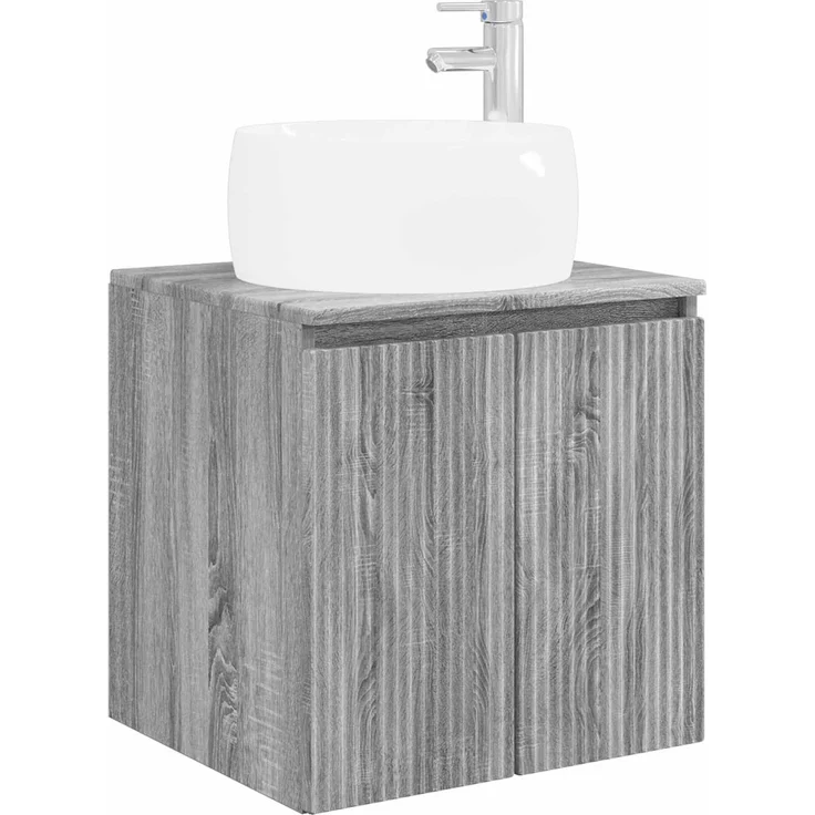 vidaXL Badezimmerschrank-Set 3 stk. Grau Sonoma 129 x 44,5 x 80 cm 3405723 – Bild 5