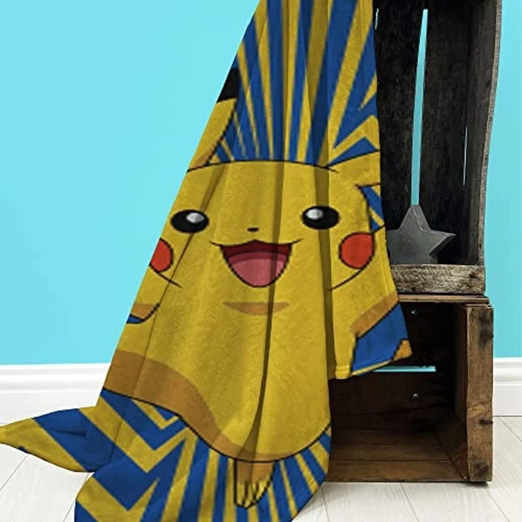 Kinderdecke Pokemon Go Pikatchu 160 x 200 cm weich und kuschelig Coral Fleecedecke, BERONAGE – Bild 3