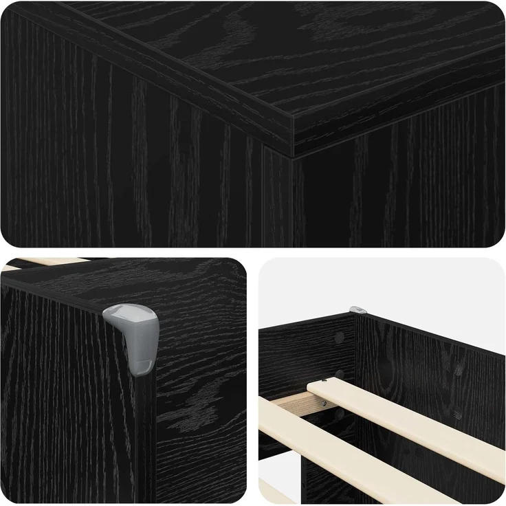 vidaXL Loft Bettgestell mit Schrank 3 stk. Schwarz Holzwerkstoff 3423375 – Bild 6