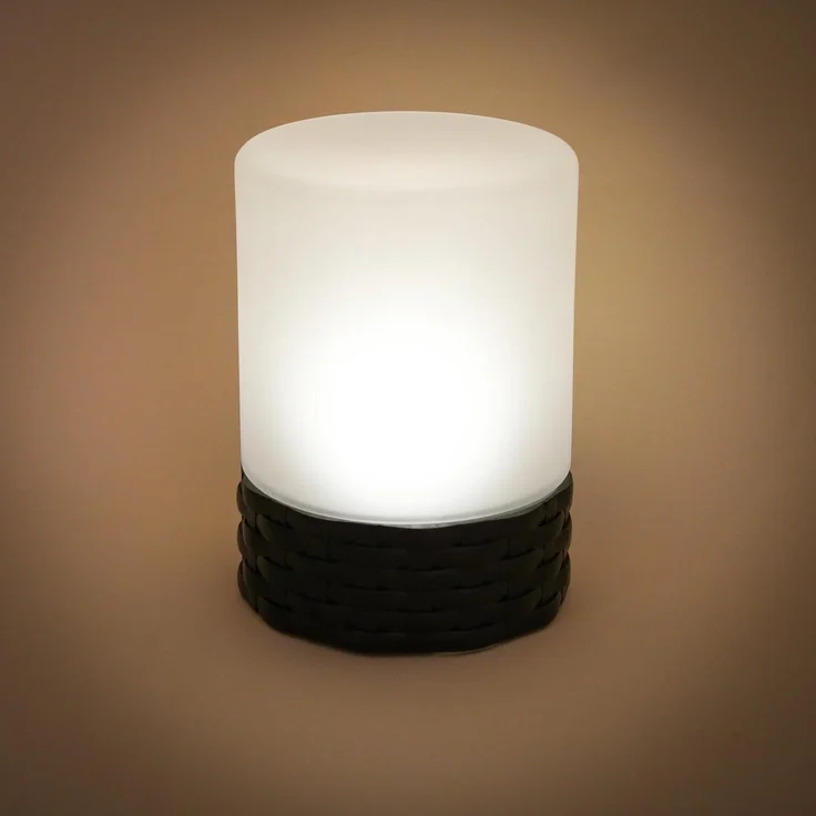 Solarleuchte Rattan Style, LED, Akku, H=15cm, wetterfest – Bild 5