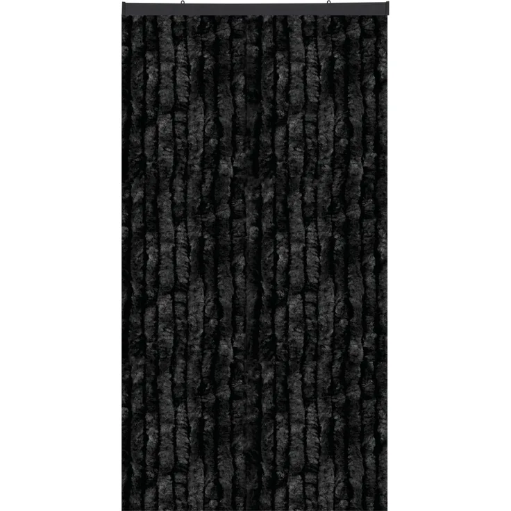 Flauschvorhang in Sondergröße - Türvorhang Breite: 160cm - Länge: 250cm, Schwarz