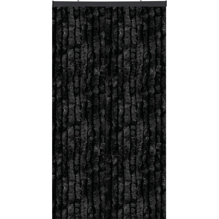 Flauschvorhang in Sondergröße - Türvorhang Breite: 160cm - Länge: 250cm, Schwarz – Bild 1