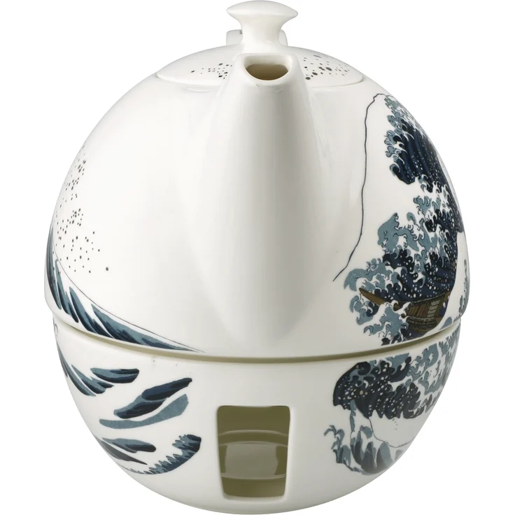 Goebel / Hokusai- Die Große Welle,Teekanne mit Stövchen,24,5cm x 16,0cm x 19,0cm / Fine Bone China / 24,5cm x 16,0cm x 19,0cm – Bild 5