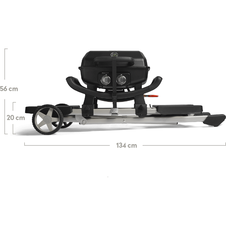 BURNHARD® Tragbarer 2-Brenner Gasgrill WAYNE inkl. Rollwagen, 4,4 kW bis zu 390°C Kompaktgrill mit Aludruckguss Brennkammer inkl. Abdeckhaube, Gusseisen Grillrost, 2 Edelstahlbrenner mit Piezozündung - Multi-Color - #945030 – Bild 3