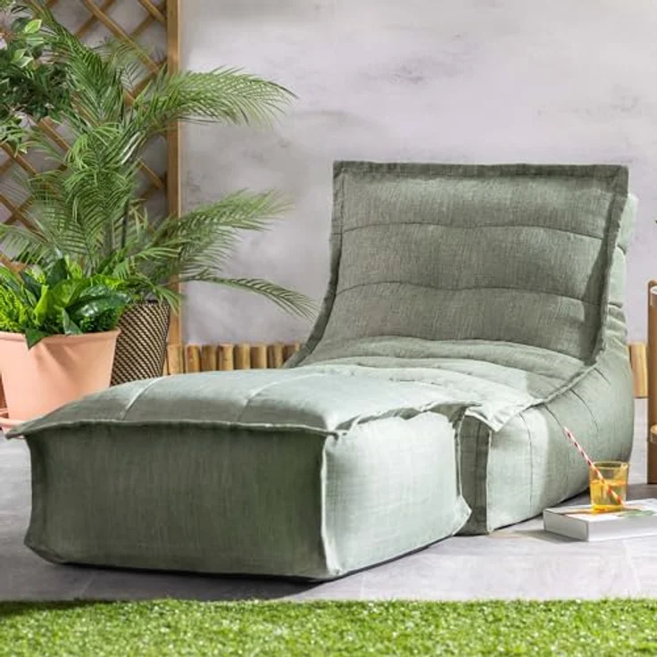 icon Sitzsack Sitzsackgarnitur mit Liege und Fußhocker „Dolce“ (Spar-Set, 1 x Sitzsack, 1 x Fußhocker), 75x75x96cm, Made in Germany, UV-beständig, wetterfest – Bild 3