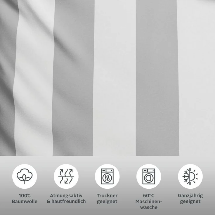 OTTO home Bettwäsche Sari, Linon, 2 teilig, in verschiedenen Qualitäten, moderne Bettwäsche mit Streifen – Bild 2