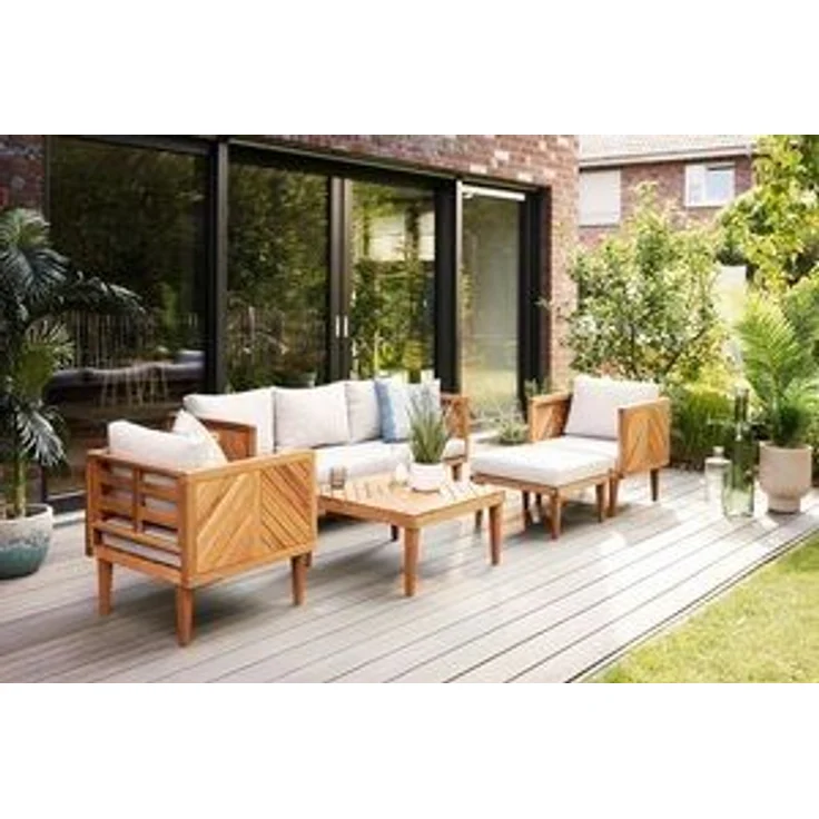 Primaster Gartenmöbel-Set Minori Lounge Set Sitzgruppe Akazienholz Bank Tisch – Bild 6