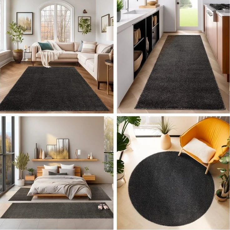 SIMPEX24 Teppich Unicolor - Einfarbig, Läufer, Höhe: 11 mm, Einfarbig Kurzflor Teppich Wohnzimmer Verschiedene Farben und Größen – Bild 3